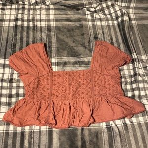 XL burgundy crop top from american eagle